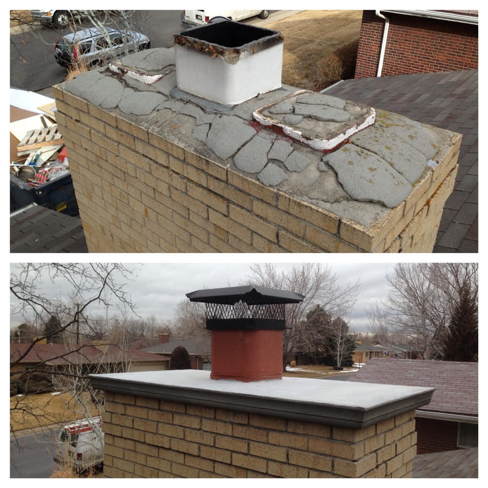 Chimney Cap Repair before and after | Anthony's Chimney Sweep